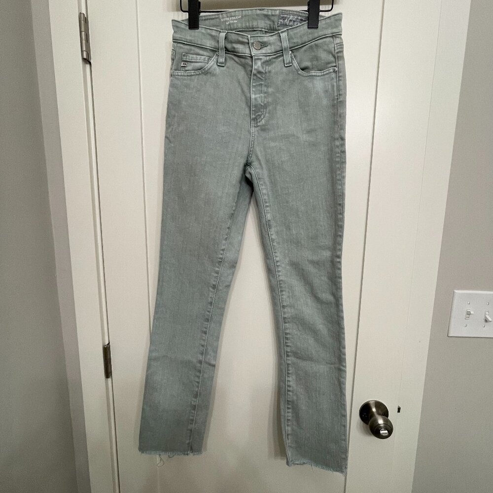 AG Adriano Goldschmied Women’s Stevie Straight High-Rise Slim Jeans -Mint Green